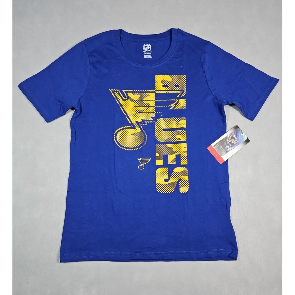 St Louis Blues Youth NHL Hockey Graphic Print T Shirt Size Large (14/16) NWT